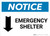 Notice: Emergency Shelter Down Arrow Landscape