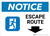 Notice: Escape Route Down Arrow with Icon Landscape