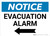 Notice: Evacuation Alarm Left Arrow Landscape