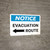Notice: Evacuation Route with Left Arrow Landscape