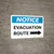 Notice: Evacuation Route with Right Arrow Landscape