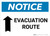 Notice: Evacuation Route with Up Arrow Landscape