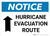 Notice: Hurricane Evacuation Route with Up Arrow and Icon Landscape