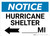Notice: Hurricane Shelter Mile with Left Arrow Landscape