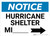 Notice: Hurricane Shelter Mile with Right Arrow Landscape