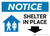 Notice: Shelter In Place Down Arrow with Icon Landscape