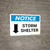 Notice: Storm Shelter Down Arrow Landscape