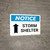 Notice: Storm Shelter Up Arrow Landscape
