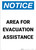 Notice: Area For Evacuation Assistance Portrait