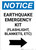 Notice: Earthquake Emergency Kit - Flashlight/Blankets/ect - Right Arrow Portrait