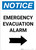 Notice: Emergency Evacuation Alarm with Right Arrow Portrait