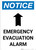 Notice: Emergency Evacuation Alarm with Up Arrow Portrait