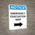 Notice: Emergency Evacuation Map with Right Arrow Portrait