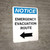 Notice: Emergency Evacuation Route with Left Arrow Portrait