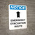 Notice: Emergency Evacuation Route with Up Arrow Portrait