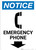 Notice: Emergency Phone Down Arrow with Icon Portrait