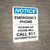Notice: Emergency Phone - Picking Up Phone Will Call 911 Automatically Portrait