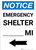 Notice: Emergency Shelter Mile Left Arrow Portrait