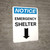 Notice: Emergency Shelter Down Arrow Portrait