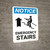Notice: Emergency Stairs with Arrow Portrait