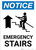 Notice: Emergency Stairs with Arrow Portrait