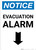 Notice: Evacuation Alarm Down Arrow Portrait