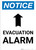 Notice: Evacuation Alarm with Arrow Portrait