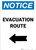 Notice: Evacuation Route Left Arrow Portrait