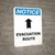 Notice: Evacuation Route with Arrow Portrait