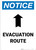 Notice: Evacuation Route with Arrow Portrait