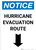 Notice: Hurricane Evacuation Route Down Arrow Portrait