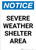 Notice: Severe Weather Shelter Area Text Portrait