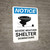 Notice: Severe Weather Shelter Downstairs with Icon Portrait