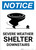 Notice: Severe Weather Shelter Downstairs with Icon Portrait