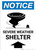 Notice: Severe Weather Shelter Up Arrow Portrait