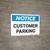 Notice: Customer Parking Landscape
