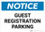 Notice: Guest Registration Parking Landscape
