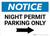 Notice: Night Permit Parking Only with Right Arrow Landscape