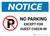 Notice: No Parking Except for Guest Check-In Landscape