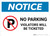 Notice: No Parking - Violators Will Be Ticketed with Icon Landscape
