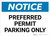 Notice: Preferred Permit Parking Only Landscape