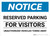 Notice: Reserved Parking for Visitors - Unauthorized Vehicles Towed Away Landscape