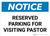 Notice: Reserved Parking for Visiting Pastor Landscape