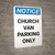 Notice: Church Van Parking Only Portrait