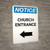 Notice: Church Entrance with Left Arrow Portrait