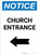 Notice: Church Entrance with Left Arrow Portrait