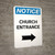 Notice: Church Entrance with Right Arrow Portrait