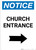Notice: Church Entrance with Right Arrow Portrait