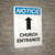 Notice: Church Entrance with Up Arrow Portrait