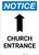 Notice: Church Entrance with Up Arrow Portrait